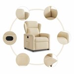 vidaXL Fauteuil inclinable Crème Tissu