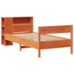vidaXL Lit bibliothèque sans matelas cire marron 100x200 cm pin massif