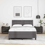 vidaXL Cadre de lit avec matelas Gris 160 x 200 cm Faux cuir