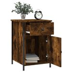 vidaXL Table de chevet chêne fumé 40x42x60 cm bois d'ingénierie
