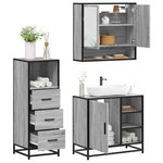 vidaXL Ensemble de meubles de salle de bain 3 Pièces Sonoma gris