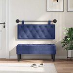 vidaXL Tête de lit suspendue Avec lumière LED Bleu police Velours