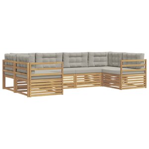 vidaXL Ensemble de canapés d'extérieur 6 Pièces Blanc et gris clair