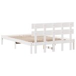 vidaXL Cadre de Lit avec Têtière Blanc 140x200 cm Bois Massif de Pin