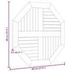 vidaXL Dessus de table 80x80x2 5 cm octogonal bois de teck massif