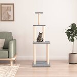 vidaXL Arbre à chat avec griffoirs en sisal Gris clair 149 cm