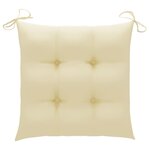 Vidaxl chaises de jardin avec coussins blanc crème 8 pièces teck massif