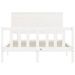 vidaXL Cadre de lit avec tête de lit blanc 120x200 cm bois massif
