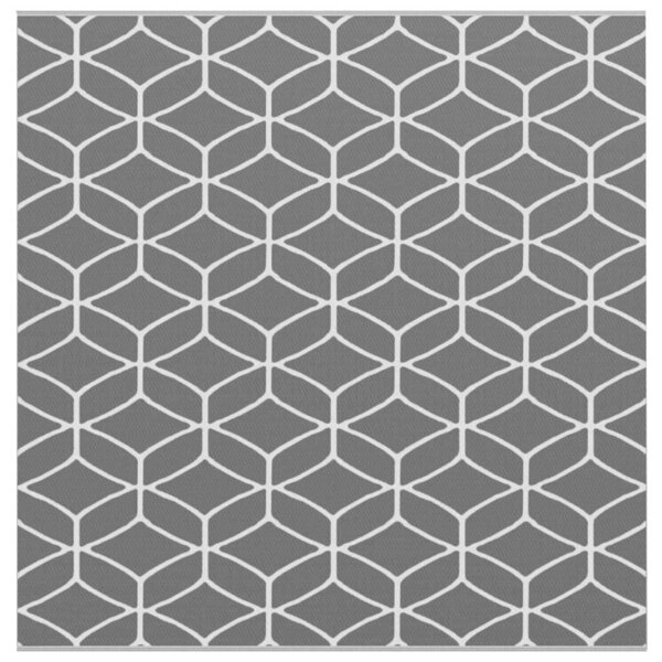 vidaXL Tapis d'extérieur ARAKIL Gris et blanc 300 x 300 cm PP