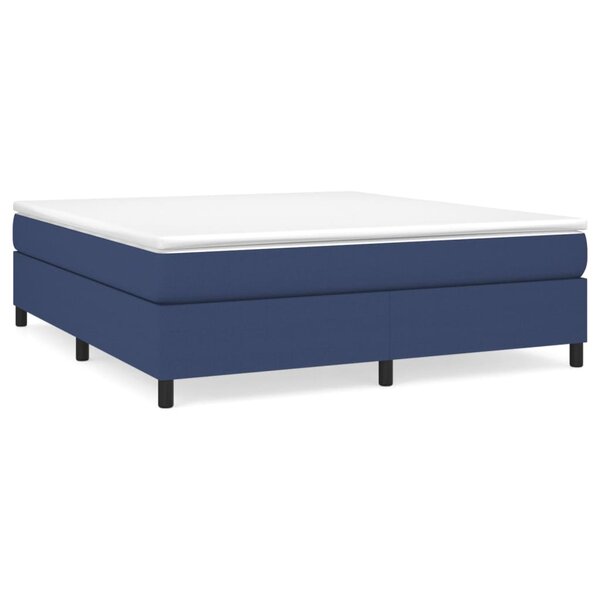 vidaXL Sommier à lattes de lit avec matelas Bleu 160x200 cm Tissu