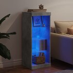 vidaXL Buffet avec lumières LED gris béton 41x37x100 cm