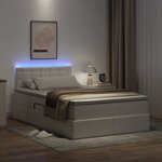 vidaXL Lit avec rangement et LED avec matelas Blanc pur 120 x 200 cm