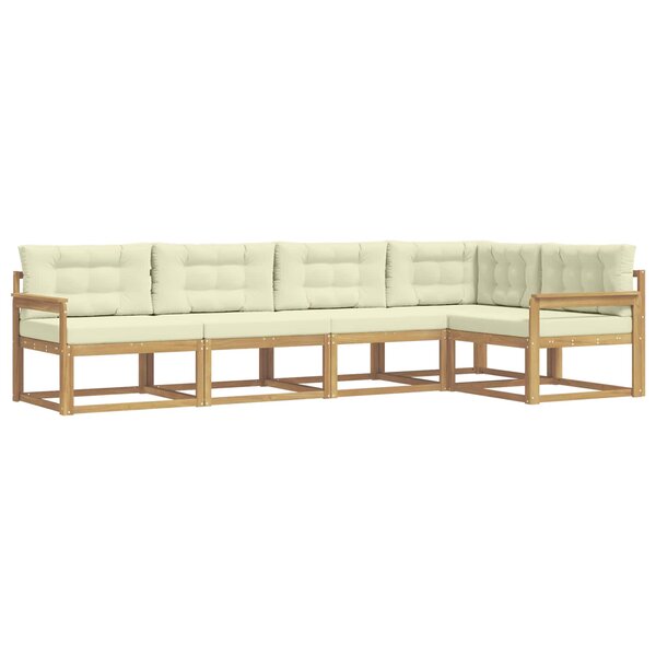 vidaXL Ensemble de canapés d'extérieur 4 pc Blanc et crème Polyester