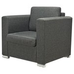 vidaXL Ensemble de canapés trois pièces Tissu Gris foncé