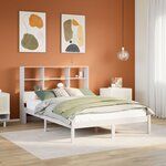 vidaXL Lit bibliothèque sans matelas blanc 160x200 cm bois pin massif