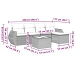 vidaXL Salon de jardin 6 Pièces avec coussins noir résine tressée