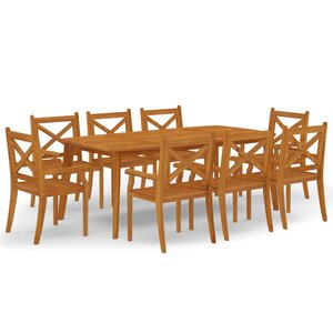 vidaXL Ensemble à manger de jardin 9 Pièces Bois d'acacia solide