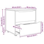 vidaXL Armoire de rangement Chêne fumé 60 x 48 x 57 cm