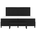 vidaXL Lit à ressort avec matelas & banc noir 200x200 cm tissu