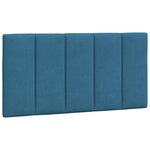 vidaXL Coussin de tête de lit Hanko bleu 100 cm velours