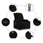vidaXL Fauteuil de massage inclinable Noir Tissu