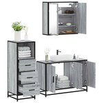 vidaXL Ensemble de meubles de salle de bain 3 Pièces Sonoma gris
