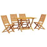 vidaXL Ensemble de salle à manger pour jardin 5 Pièces Marron