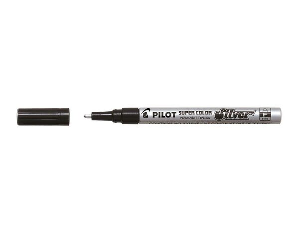 Marqueur Super Color Corps Alu Pointe Fine Argent x 12 PILOT