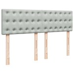 vidaXL Sommier à lattes de lit et matelas Gris clair 140x200cm Velours