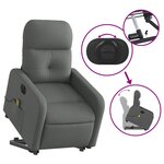 vidaXL Fauteuil inclinable de massage électrique Gris foncé Tissu