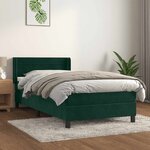 vidaXL Sommier à lattes de lit avec matelas Vert foncé 100x200 cm
