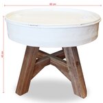 vidaXL Table basse Bois de récupération massif 60 x 45 cm Blanc