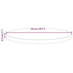 vidaXL Dessus de table rond cire marron Ø50x2 5 cm bois de pin massif