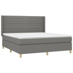 vidaXL Sommier à lattes de lit avec matelas Gris foncé 160x200cm Tissu