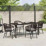 vidaXL Ensemble de salle à manger pour jardin 5 Pièces Marron Poly rotin