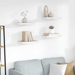 vidaXL Étagères flottantes 4 Pièces chêne et blanc 50x23x3 8 cm MDF