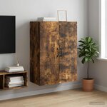 vidaXL Armoire Murale Chêne fumé 66 x 34 5 x 90 cm Bois d'ingénierie