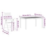 vidaXL Ensemble de salle à manger pour jardin 5 Pièces Marron