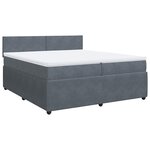 vidaXL Sommier à lattes de lit et matelas Gris foncé 200x200cm Velours