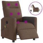 vidaXL Fauteuil inclinable de massage électrique marron tissu