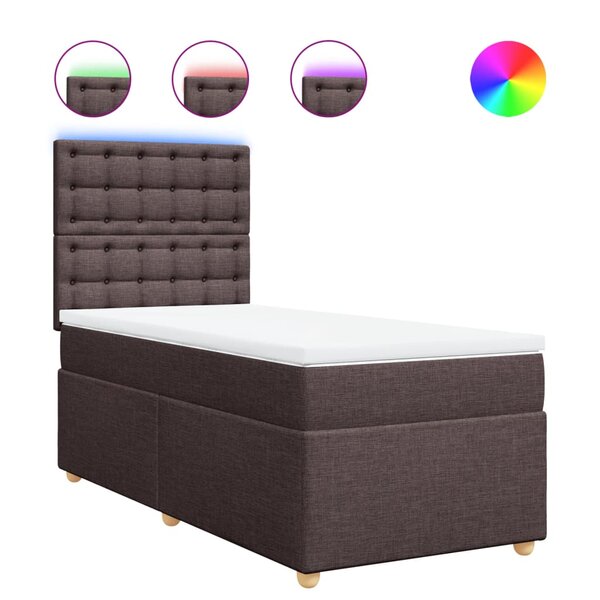 vidaXL Sommier à lattes de lit avec matelas Marron foncé 90x200 cm