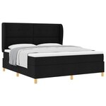 vidaXL Lit à ressorts avec matelas gris foncé 90x190 cm Noir tissu