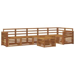 vidaXL Ensemble de canapés d'extérieur 7 pc Naturel Polyester
