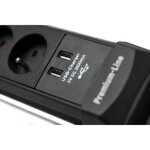 Brennenstuhl Multiprise Premium-Line avec parasurtenseur 60 000A et prises-chargeur USB 4 prises de courant 1,80m H05VV-F 3G1,5