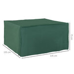 Housse de protection etanche pour meuble salon de jardin rectangulaire 135L x 135l x 75H cm vert