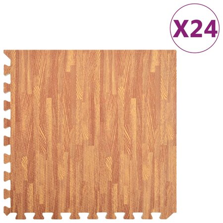 vidaXL Tapis de sol 24 Pièces Grain de bois 8 64㎡ Mousse EVA