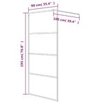 vidaXL Paroi de douche Blanc 90x195 cm Verre ESG transparent