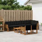 vidaXL Ensemble de canapés d'extérieur 9 Pièces Naturel et noir
