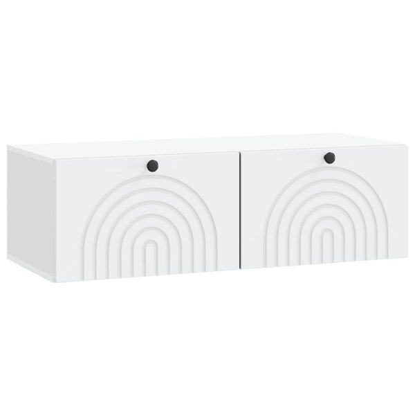 vidaXL Meuble TV mural 99 x 41 x 30 cm Blanc Bois d'ingénierie