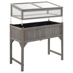 vidaXL Lit surélevé de jardin avec serre 120x54x120 cm Bois de sapin